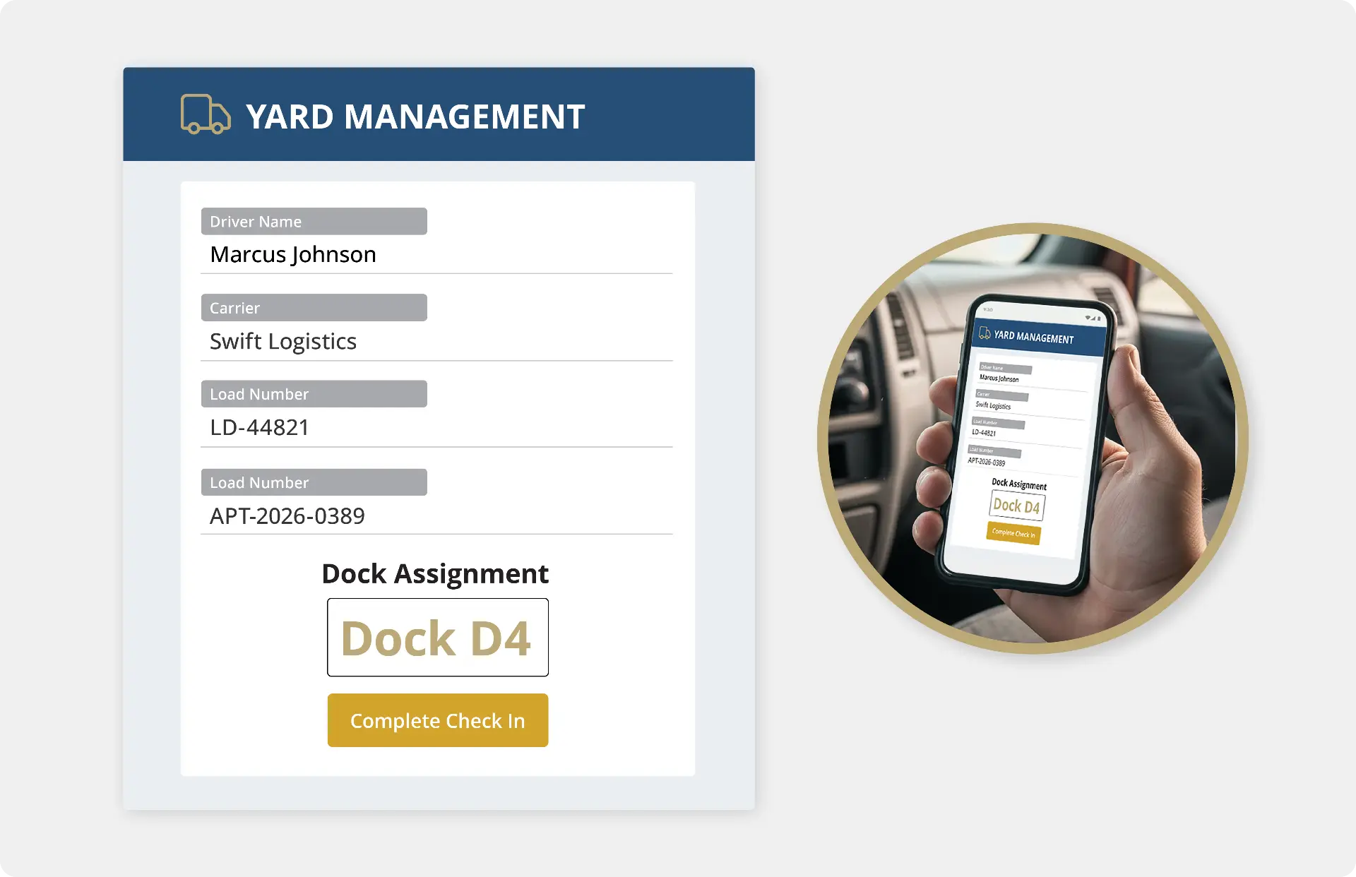 REDUCE MANUAL TASKS — YARD MANAGEMENT interface